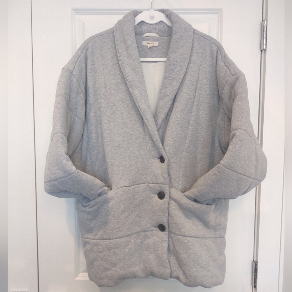 Madewell Shawl Collar Puffer Jacket - Gray Heather - XL - Picture 10 of 10
